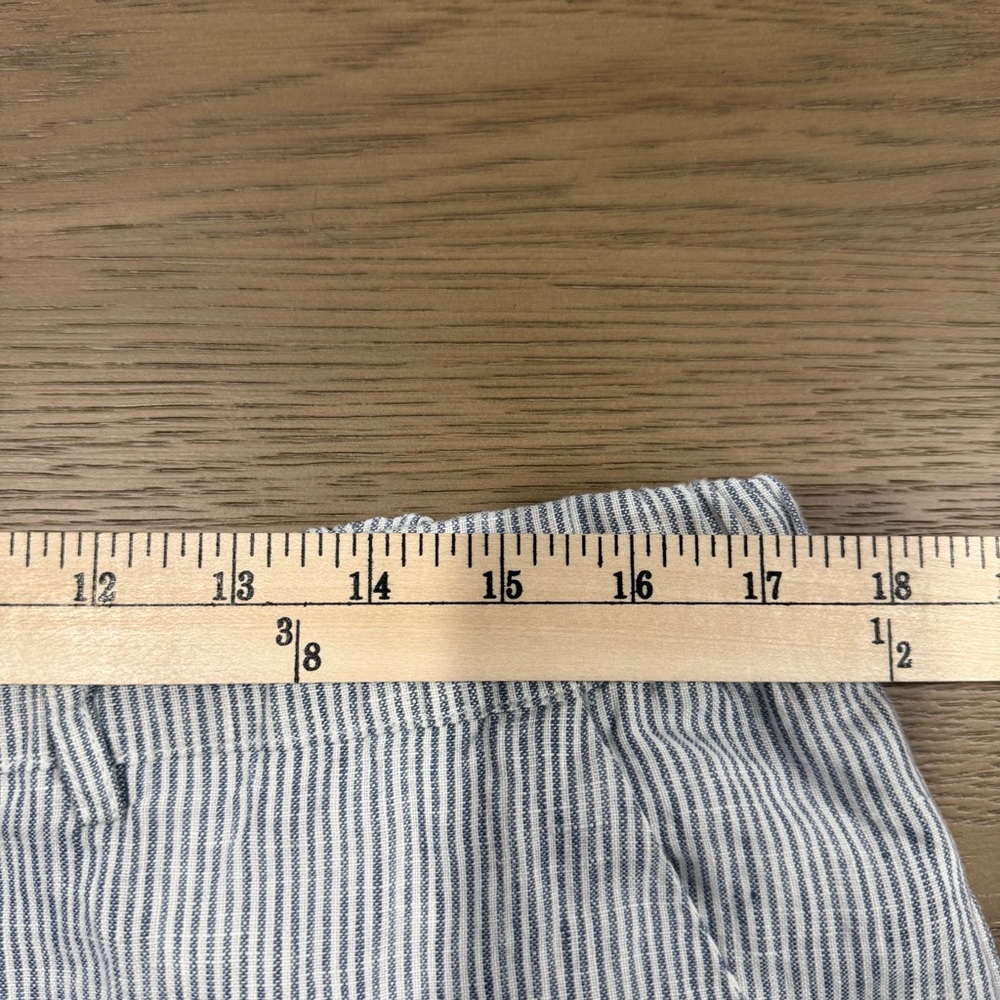 Quince Linen Pull On Pants L Pinstripe Linen Lightweight Summer Trouser Vacation - Picture 14 of 14